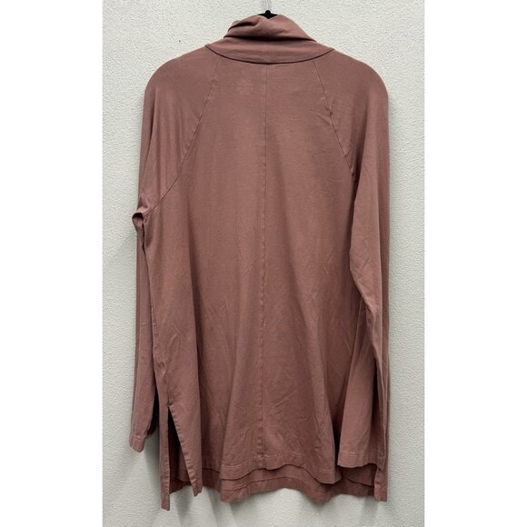 J Jill Luxe Supima Everyday Turtleneck Top Large Mauve Cotton Modal Stretch - Picture 3 of 4